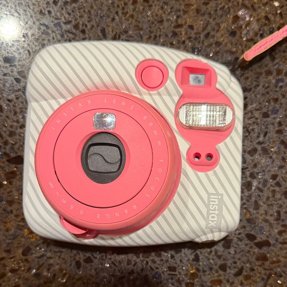 Fujifilm Instax Mini Instant Camera in White and Pink